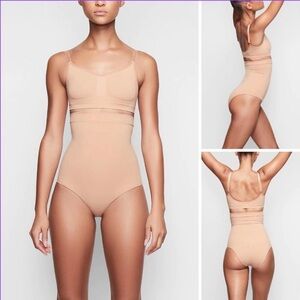 SKIMS Core Control Brief Shapewear Tan Panties High Waist Sculpt Smoothing